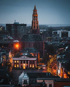 Skyline Groningen, A-Kirche, De Korenbeurs, Fischmarkt von Harmen van der Vaart