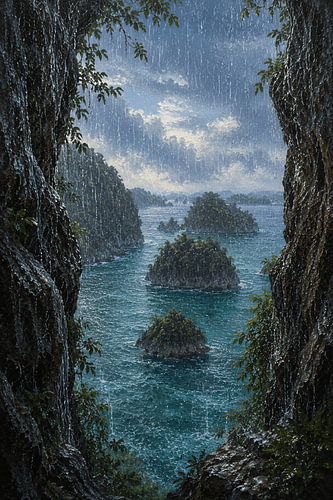Regen in Raja Ampat, Südwest-Papua I Indonesien I Regen-Sammlung