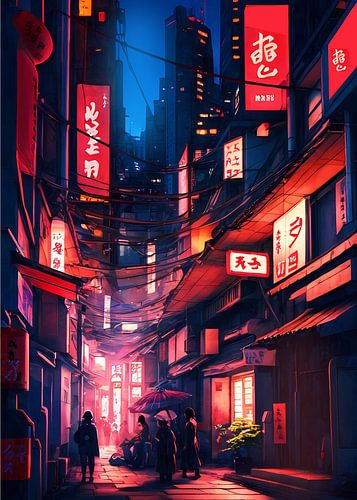 japan neon light street