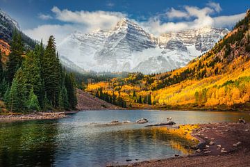 Colorado Maroon Bells Photo - Stunning Rocky Mountains Wall Art, Photography Landscape Prints, Professional Nature Photography Print by Daniel Forster