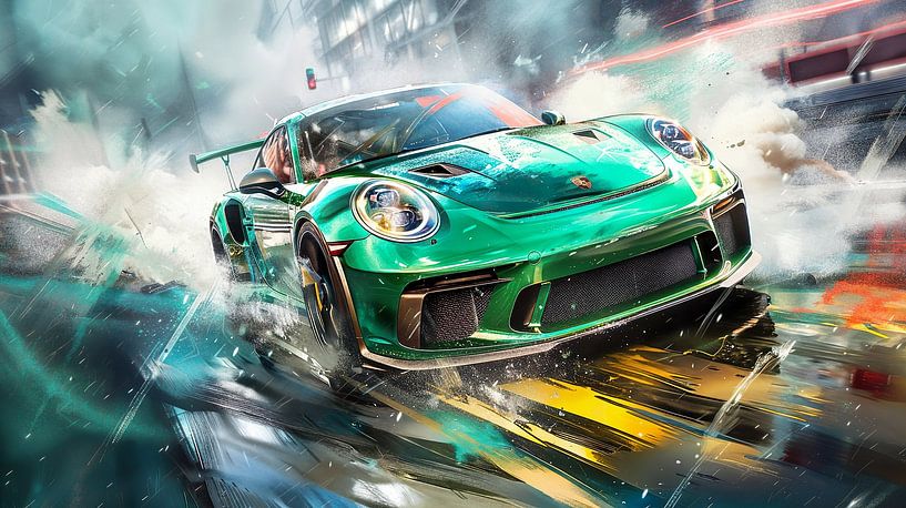 Porsche 911 GT3 verte par PixelPrestige