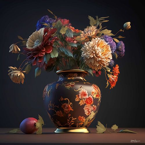 stilleven met bloemen.