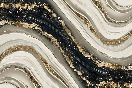 Abstracte gouden kunst met dynamische accenten