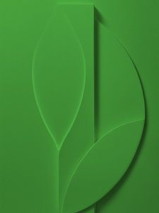 Minimalistische 3D-Kunst - Warmes Apfelgrün