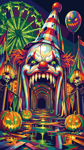 JOKER HALLOWEEN WPAP POP ART ILLUSTRATION MAGIC – FUN & FESTIVE METAL POSTER
