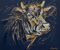 Black/gold cow