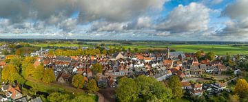 Hattem aerial view during a beautiful autumn day