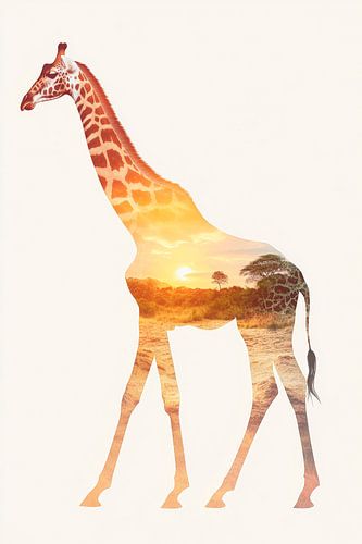 Giraffe in de zonsondergang