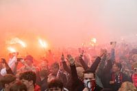 Feijenoord champion torchlight inauguration Coolsingel
