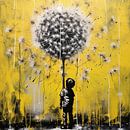 Flower Wish - Banksy style van Blikvanger Schilderijen thumbnail