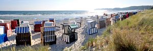 Panorama Ostseestrand in Binz mit Strandkörben