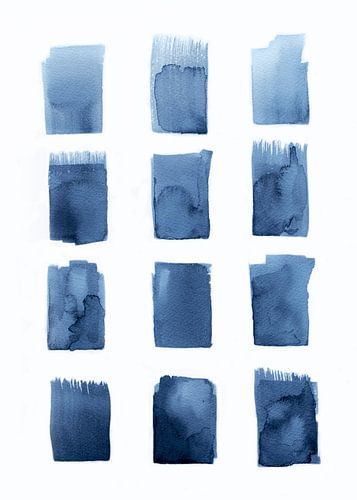 Blauwe aquarel