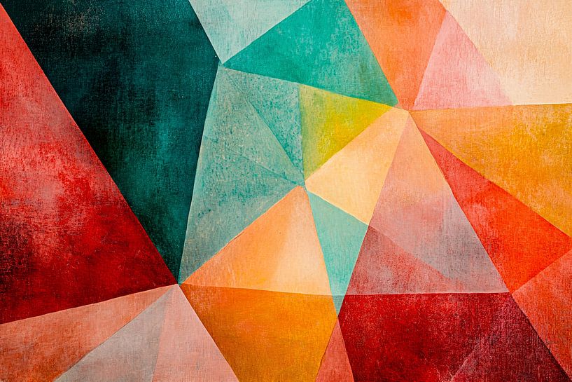 Abstract geometric artwork with colours by Art & Soul Creations