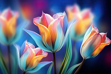 Des tulipes colorées sur Imagine