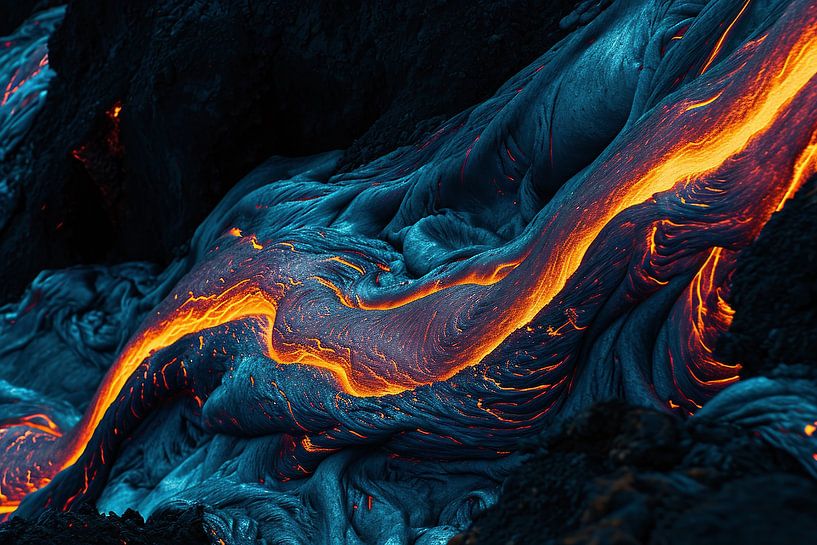 Lavastrom von fernlichtsicht