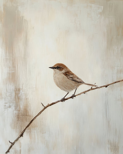 Kleiner Singvogel auf einem Ast