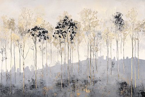 Minimalistisch bos met gouden details