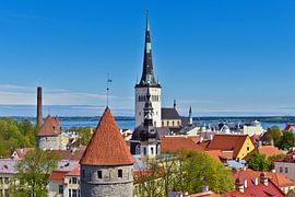 Vue depuis la colline de la cathédrale sur la vieille ville historique de Tallinn, en Estonie sur Silva Wischeropp