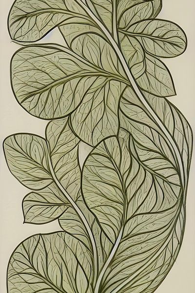 Imprimé botanique vert mousse par Lily van Riemsdijk - Art Prints with Color
