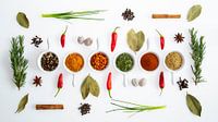 Herbs and spices in white jars by Francis Dost thumbnail