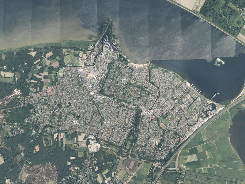 Aerial photo of Huizen by Maps Are Art