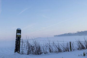 Sneeuwlandschap Bingelrade - mist - blauw van Ilspirantefotografie