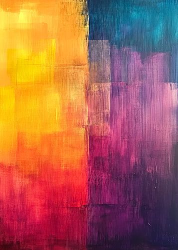 Abstractie modern schilderij vormen en kleuren