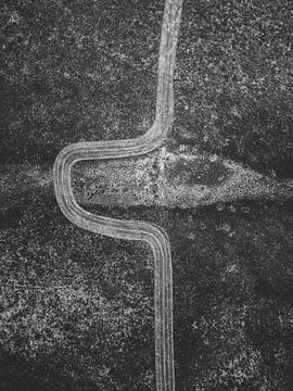 Aerial photography aerial view of an unusual curve by Ken Tempelers