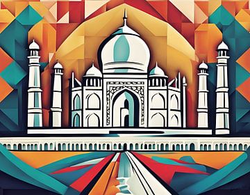 Abstracte kunst - Taj Mahal 2 van Johanna's Art