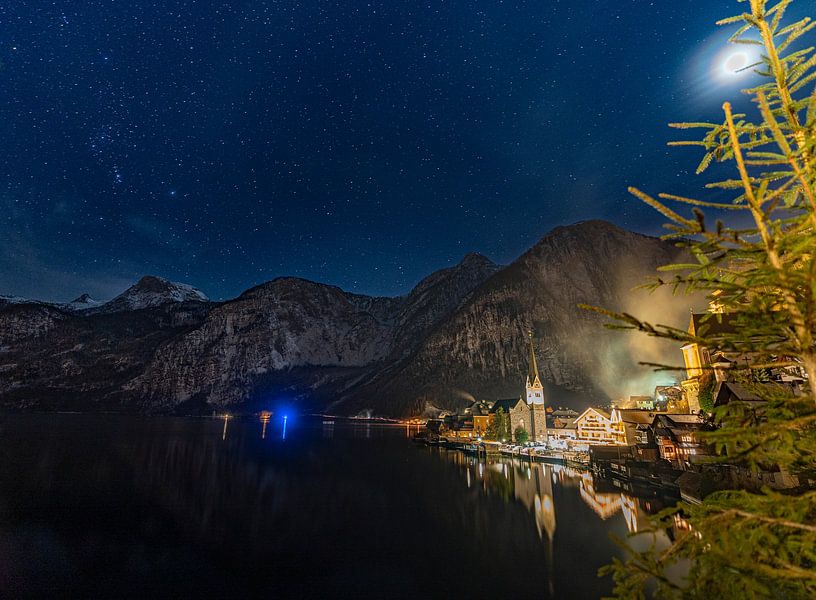 Hallstatt in Austria with Alps by Patrick Groß