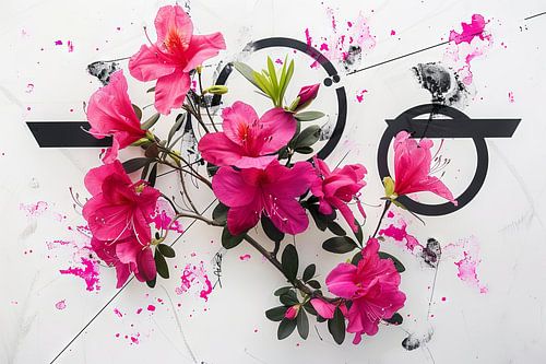 Azalea bloemen kunstwerk