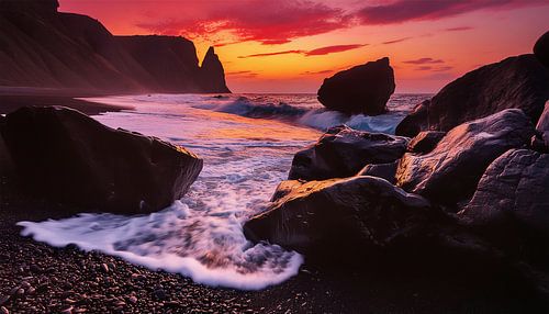 Prachtige zonsondergang op het strand