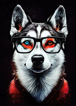Hipster dog Luna #dog by JBJart Justyna Jaszke