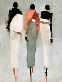 « The three of Us », portrait abstrait moderne de trois femmes