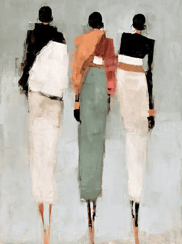« The three of Us », portrait abstrait moderne de trois femmes