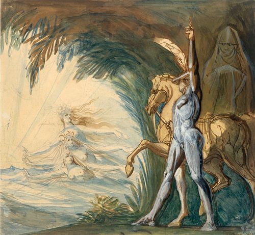 Henry Fuseli. Hagen en de nimfen van de Donau