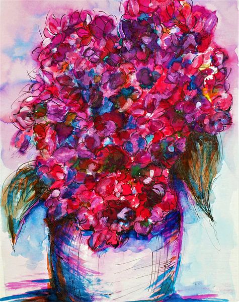 Pink hydrangea by Ineke de Rijk