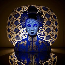 Delfts blauw geisha 2 van DNH Expressions