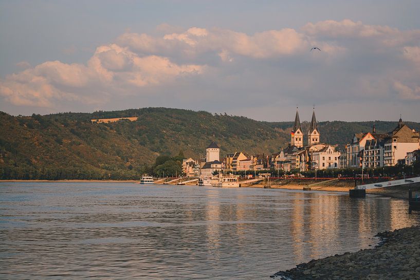 Golden Hour on typical German village on the Rhine by Lizet Wesselman