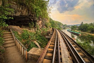 Cave on the Death Railway in Thailand by Fotojeanique .