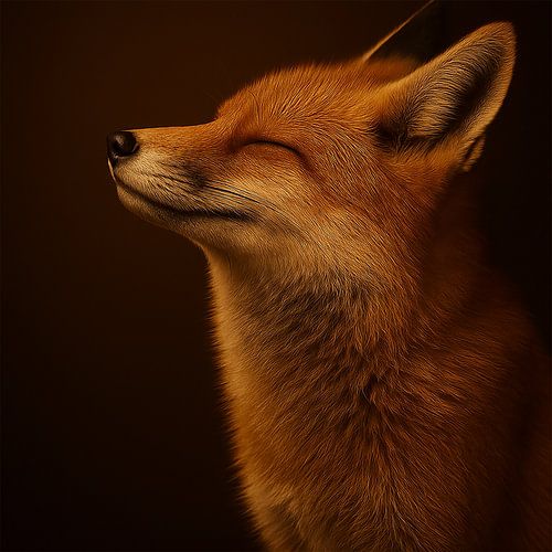 Vos geniet van het zonlicht.