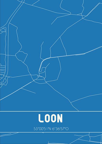 Blueprint | Map | Loon (Drenthe) by Prints of Place