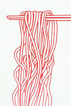 Nouilles rouges et baguettes I