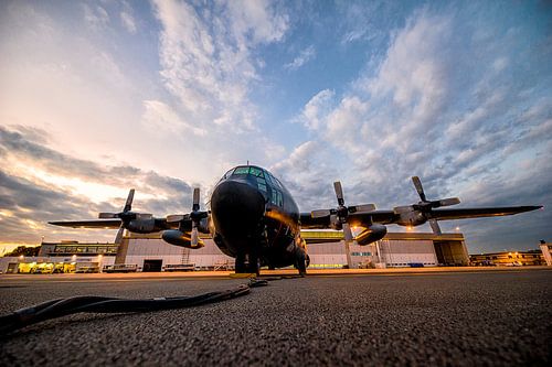 Belgian C-130 at dusk