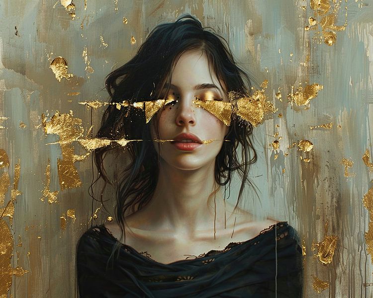 Veil of Golden Mystery by Abstract Painting