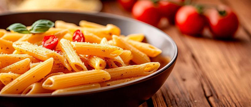 Penne Pasta mit Kirschtomaten – Lecker! von Poster Art Shop