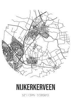 Nijkerkerveen (Gueldre) | Carte | Noir et blanc sur Rezona