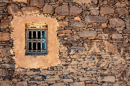 Old window in the Tizourgane Kasbah, Morocco