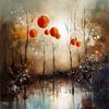 Floating Circles Abstract Painting by Preet Lambon