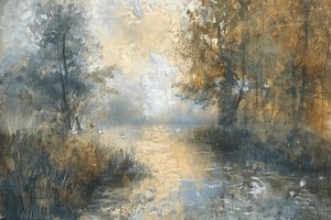 Misty Dawn - Abstrakte Naturlandschaft von Eva Lee